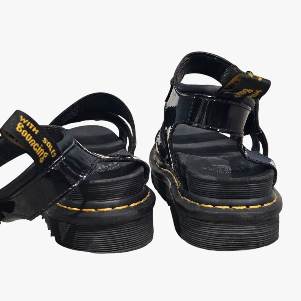 DR. MARTENS Women Blaire Black Patent Leather Platform Gladiator Sandals 8M - Picture 7 of 10